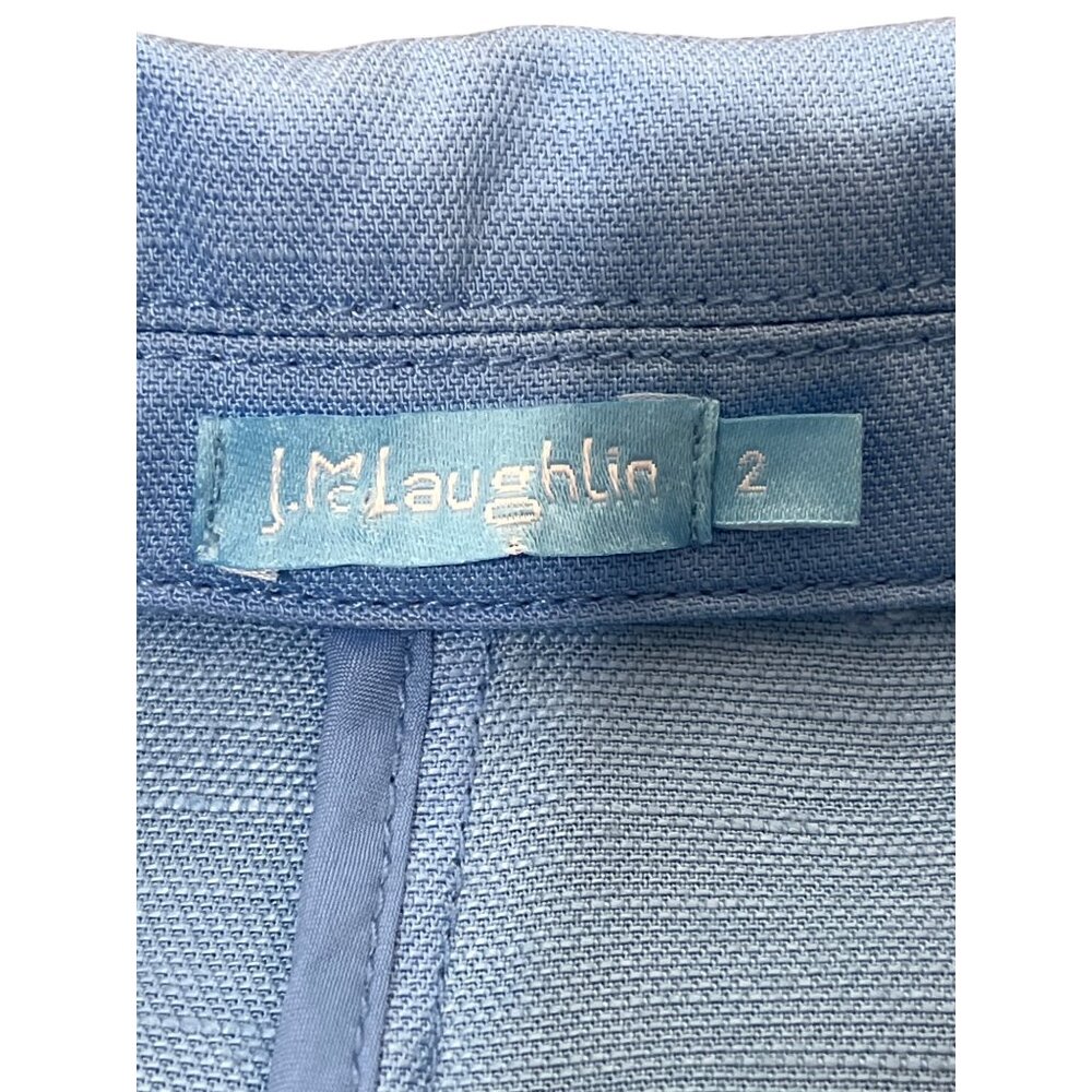 J. McLaughlin Womens Double-Breasted Blazer Size 2 Light Blue Linen Blend NEW - Picture 5 of 8